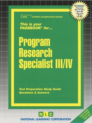 cover image of Program Research Specialist III, IV